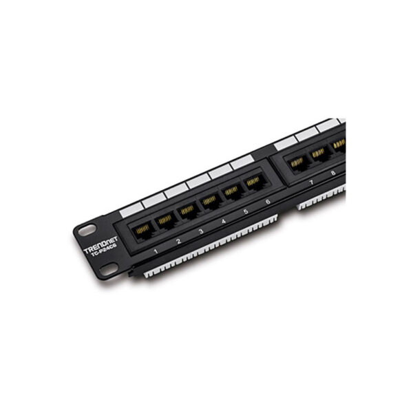 Patch panel TRENDnet de 24 puertos Cat6 | TC-P24C6 1 Patch panel TRENDnet de 24 puertos Cat6 | TC-P24C6 – vista 2