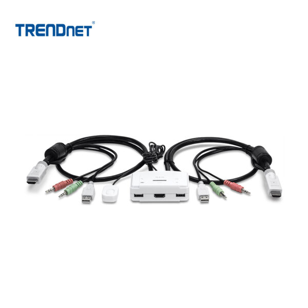 Switch KVM TRENDnet de escritorio de 2 puertos HDMI/USB/Audio | TK-215I – vista 2
