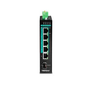 Switch industrial TRENDnet de 5 puertos Gigabit PoE+ y 1 SFP | TI-PG541
