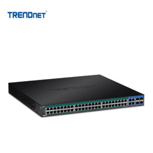 Switch administrable TRENDnet de 48 puertos PoE+ 740W, 4 Gigabit y 4 SFP | TPE-5048WS – vista 2
