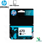 Cartucho de tinta HP 670 - Cartucho de tinta HP 670 Negro original CZ113AL, 250 páginas