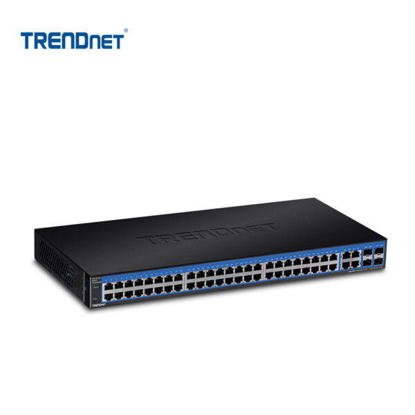 Switch administrable TRENDnet de 48 puertos Gigabit y 4 SFP | TEG-524WS – vista 2