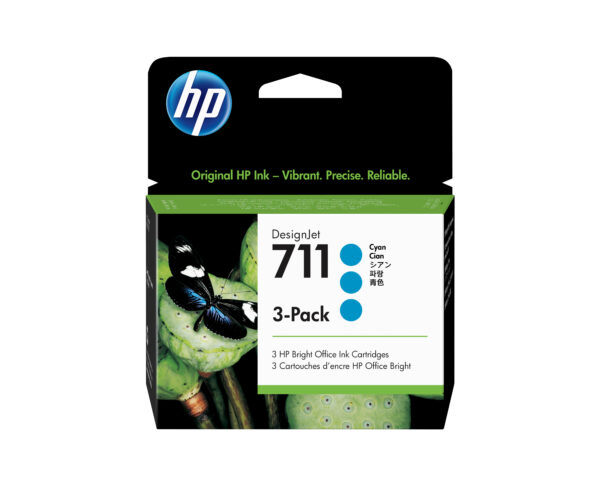 Cartucho de tinta HP 711 Cian original CZ134A (pack x3) 29 ml Cartucho de tinta HP 711 - Cartucho de tinta HP 711 Cian original CZ134A (pack x3) 29 ml