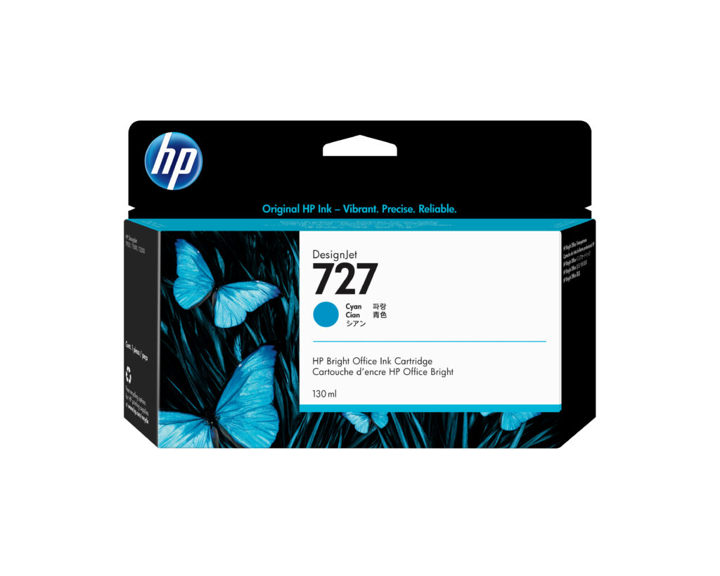 Cartucho de tinta HP 727 Cian original B3P19A 130 ml