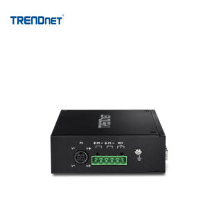 Switch industrial TRENDnet de 5 puertos Gigabit PoE+ y 2 SFP | TI-PG62 – vista 3