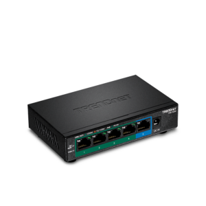Switch de red TRENDnet de 5 puertos Gigabit PoE+ | TPE-TG52 6 Switch de red TRENDnet de 5 puertos Gigabit PoE+ | TPE-TG52 – vista 3