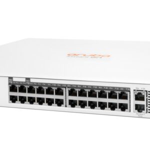 Switch Aruba Instant On 1960 24G 20p Class4 4p Class6 PoE 2XGT 2SFP+ JL807A 24 puertos Gigabit PoE (20 PoE+ y 4 PoE++) 370 W, uplinks 2 x 10GBASE-T y 2 x 10G SFP+