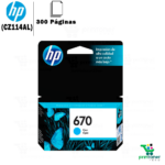 Cartucho de tinta HP 670 CZ114AL - Cartucho de tinta HP 670 Cian original CZ114AL, 300 páginas
