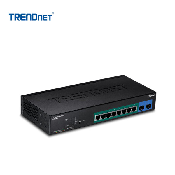 Switch administrable TRENDnet de 8 puertos Gigabit PoE+ y 2 SFP | TPE-082WS 1 Switch administrable TRENDnet de 8 puertos Gigabit PoE+ y 2 SFP | TPE-082WS – vista 2