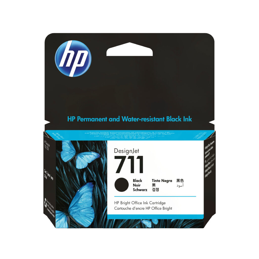 Cartucho de tinta HP 711 Negro original CZ129A 38 ml para DesignJet T120/T520