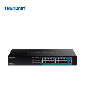 Switch de red TRENDnet de 16 puertos Gigabit PoE+ y 2 SFP | TPE-TG182