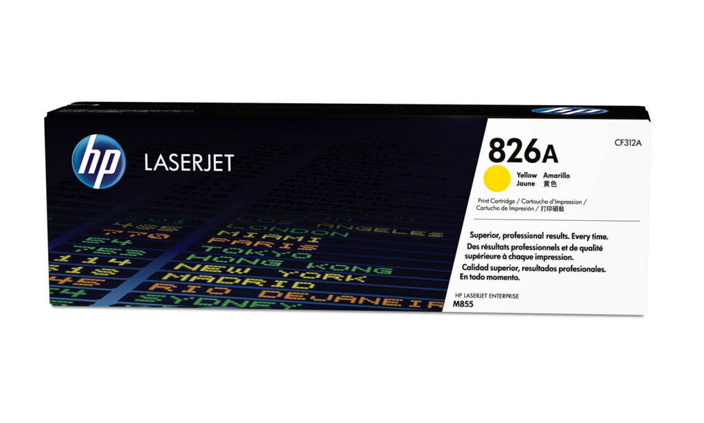 Tóner HP 826A Amarillo original CF312A para LaserJet M855dn