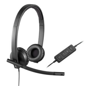 Audífono con micrófono Logitech B2B H570E USB Stereo UC Version Black 981-000574