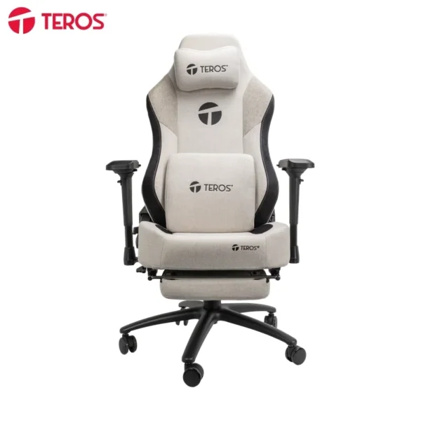 Silla gamer TEROS TE-8127CRB, 180°, Almohada, Color crema y negro Silla gamer Teros TE-8127CRB - Silla gamer TEROS TE-8127CRB, 180°, Almohada, Color crema y negro
