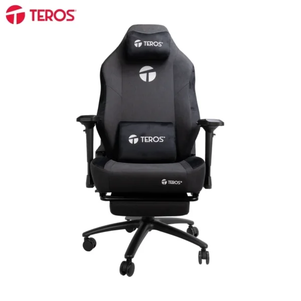 Silla gamer Teros TE-8128BK - Silla gamer TEROS TE-8128BK, 180°, Almohada, Color negro