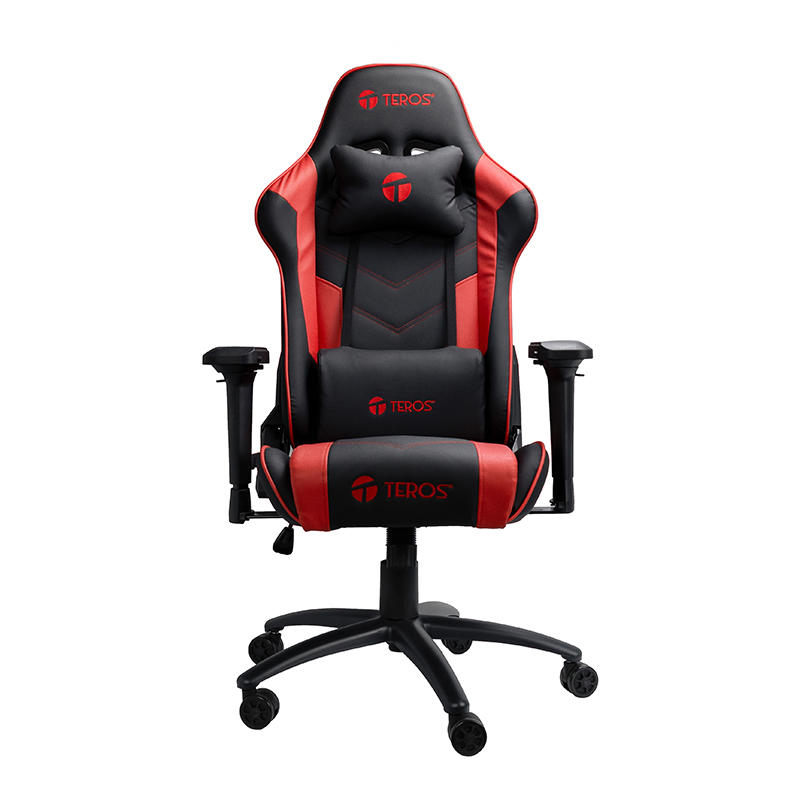 Silla gamer TEROS TE-8130BKR, 180°, Almohada, Color negro