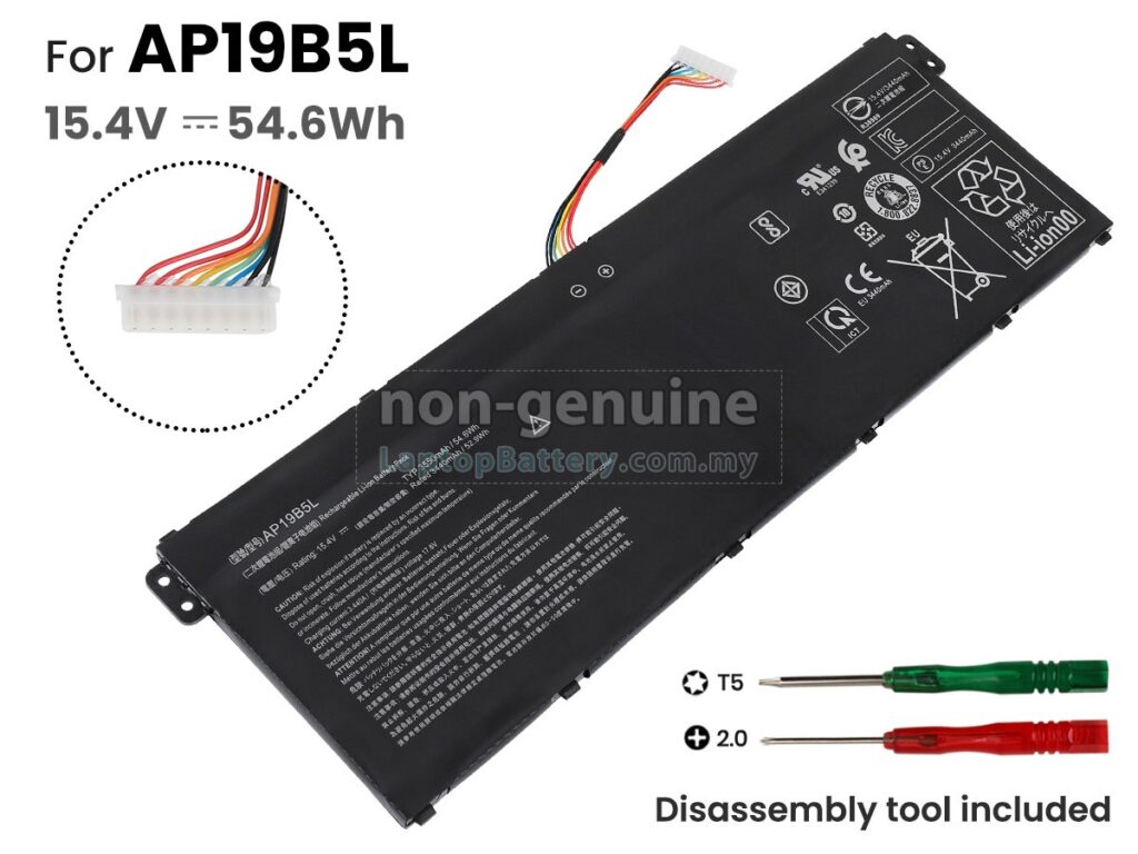 Batería para laptop Acer AP19B5L 15.4 V 54.6 Wh 4 celdas – A515-43, A515-43G, A515-52, A515-52G
