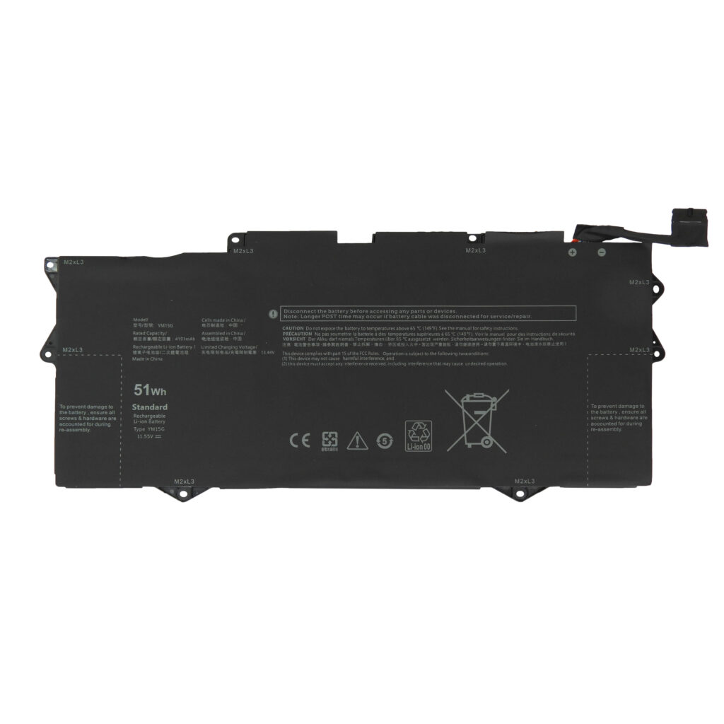 Batería para laptop Dell YM15G / G9FHC / W6D4H 11.55 V 51 Wh 3 celdas