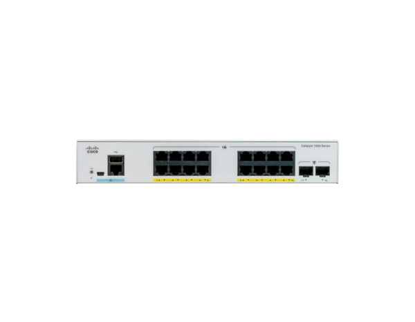 Switch Cisco Catalyst 1000 C1000-16P-E-2G-L 16 puertos Gigabit PoE+, 2 SFP 1G, 120 W Switch Cisco Catalyst 1000 C1000-16P-E-2G-L - Switch Cisco Catalyst 1000 C1000-16P-E-2G-L 16 puertos Gigabit PoE+, 2 SFP 1G, 120 W