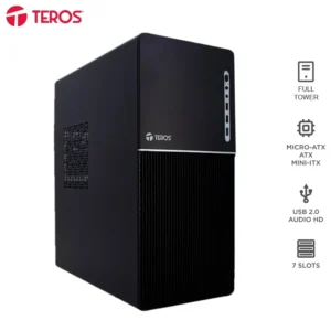 Case con fuente TEROS TE-1037S, Full, E-ATX, ATX, MICRO-ATX, ITX, USB, Audio, 250W