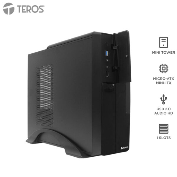 Case Teros TE-1039S, Slim, 250 W, USB 3.0 / USB 2.0, Audio HD, DVD, Negro Case Teros TE-1039S - Case Teros TE-1039S, Slim, 250 W, USB 3.0 / USB 2.0, Audio HD, DVD, Negro