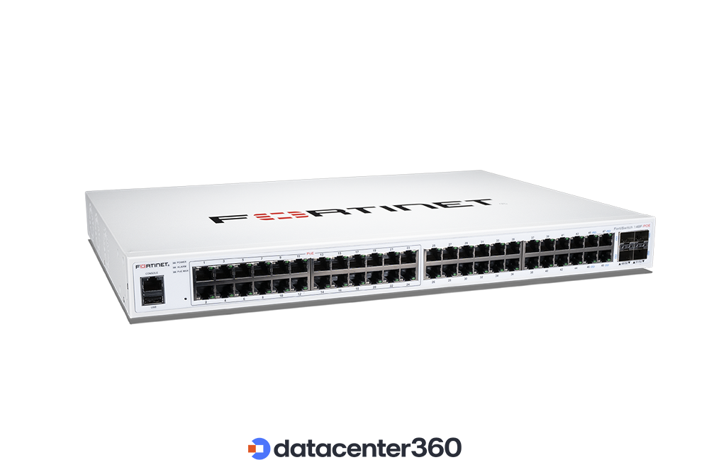 Switch Fortinet FortiSwitch 148F-POE, 48 puertos Gigabit, PoE 370 W (FS-148F-POE)