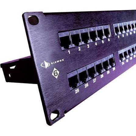 HD6-24 siemon Patch panel Siemon HD6-24 - Patch panel Siemon HD6-24 Cat6 de 24 puertos, 1UR, precargado