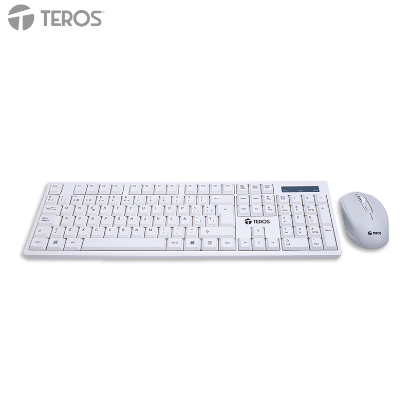 Combo Kit inalámbrico teclado y mouse TEROS TE-5016S, 2.4GHz, Receptor USB