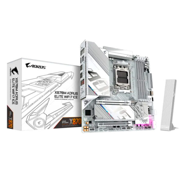 Motherboard GIGABYTE X870M AORUS ELITE WIFI7 ICE, Chipset AMD X870, Socket AMD AM5, M-ATX, X870M A ELITE WF7 ICE Placa Gigabyte X870M x870m-a-elite-wf7-ice - Motherboard GIGABYTE X870M AORUS ELITE WIFI7 ICE, Chipset AMD X870, Socket AMD AM5, M-ATX, X870M A ELITE WF7 ICE