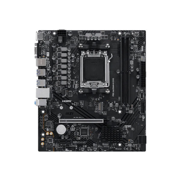 Placa madre MSI PRO A620AM-B EVO, chipset AMD A620A, socket AM5, DDR5, Micro-ATX 1 Placa madre MSI PRO A620AM-B EVO, chipset AMD A620A, socket AM5, DDR5, Micro-ATX vista 2