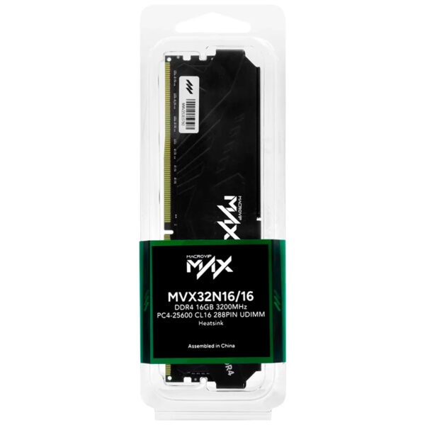 Memoria UDIMM MACROVIP Max, MVX32N16/16, 16GB DDR4-3200MHz PC4-25600, CL16, 288-Pin 2 Memoria UDIMM MACROVIP Max, MVX32N16/16, 16GB DDR4-3200MHz PC4-25600, CL16, 288-Pin vista 3
