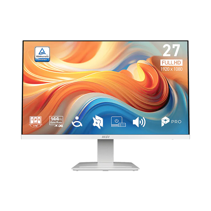 Monitor Plano MSI PRO MP273W E14A, 27" FHD IPS, 144HZ, 1MS, HDMI, DP, VGA, Earphone Out