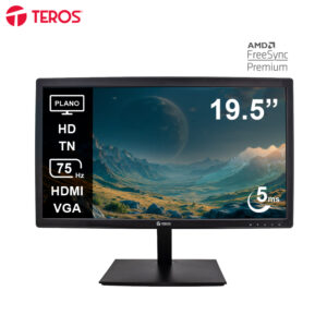 Monitor plano TEROS TE-1916S, 19.5" HD TN, 75Hz, 5ms, HDMI, VGA, Audio out, Parlantes, TE1916S 2 Monitor plano Teros TE-1916S - Monitor plano TEROS TE-1916S, 19.5" HD TN, 75Hz, 5ms, HDMI, VGA, Audio out, Parlantes, TE1916S