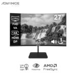 Monitor curvo Advance ADV-2752S - Monitor curvo ADVANCE ADV-2752S, 27" FHD VA, 144Hz, 1ms, HDMI, DP, Audio out, Parlantes ADV2752S