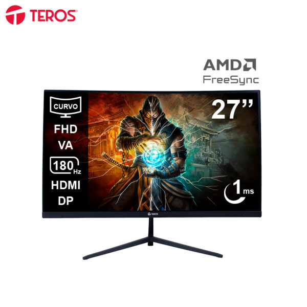 Monitor curvo gaming TEROS TE-2787G, 27" FHD VA, 180Hz, 1ms, HDMI, DP, Audio out Monitor curvo Teros TE-2787G - Monitor curvo gaming TEROS TE-2787G, 27" FHD VA, 180Hz, 1ms, HDMI, DP, Audio out