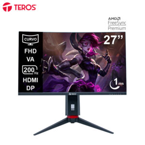 Monitor curvo Teros TE-2788G - Monitor curvo gaming TEROS TE-2788G, 27" FHD VA, 200Hz, 1ms, HDMI, DP, Audio out, TE2788G