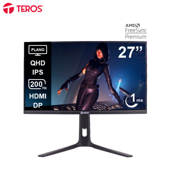 Monitor plano gaming TEROS TE-2754G, 27" QHD IPS, 200Hz, 1ms, HDMI, DP, Audio out TE2754G Monitor plano Teros TE-2754G - Monitor plano gaming TEROS TE-2754G, 27" QHD IPS, 200Hz, 1ms, HDMI, DP, Audio out TE2754G