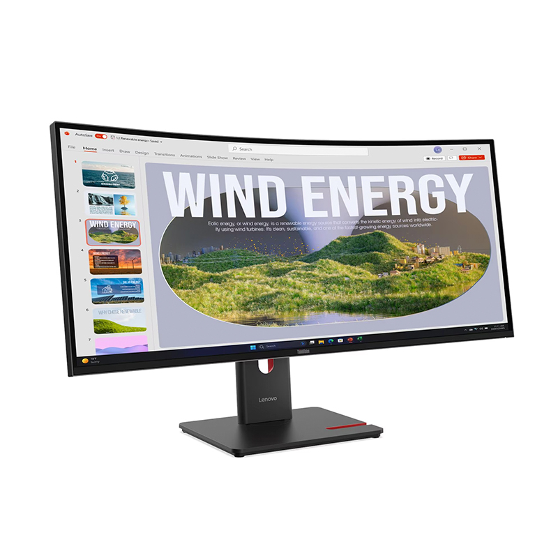 Monitor Curvo Lenovo ThinkVision T34WD-40 34" 1500R, WLED WQHD, VA, HDMI, DP, RJ-45, USB-C, USB-A, 64AEGAR1LA