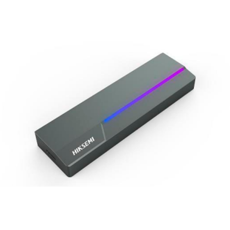 Enclosure (estuche) portatil HIKSEMI MDR1 con luz RGB, Interfaz USB 3.2 Gen 2 Tipo-C, Gris, HS-HUB-MDR1
