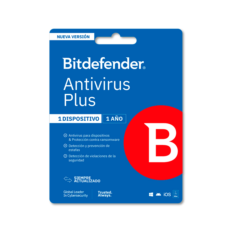 Bitdefender Antivirus Plus - Licencia de 1 año para un dispositivo, B11010061