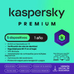 Antivirus Kaspersky Premium - Antivirus Kaspersky Premium, para 5 PCs, Lic 1 año, Producto Virtual, KL1047DDEFS