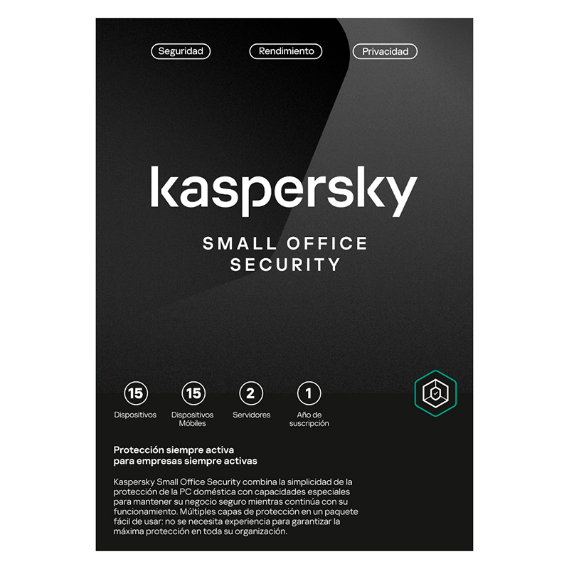 Software Kaspersky Small Office Security, para 15 PCs, Licencia 1 año, Producto Virtual KL4541DDMFS