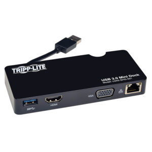 Conexión Mini Tripp Lite series Estación - Tripp Lite series Estación de conexión Mini USB 3.x (5 Gbps) con HDMI y vídeo VGA, GbE U342-SHG-001