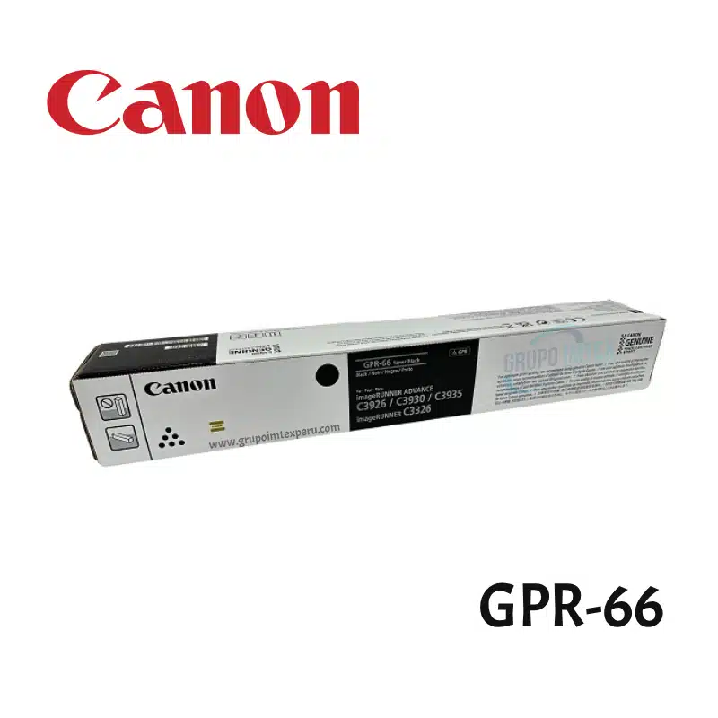 Tóner Canon GPR-66 Negro original 5753C003AA para imageRUNNER ADVANCE DX C3926 y otros, 38.000 páginas