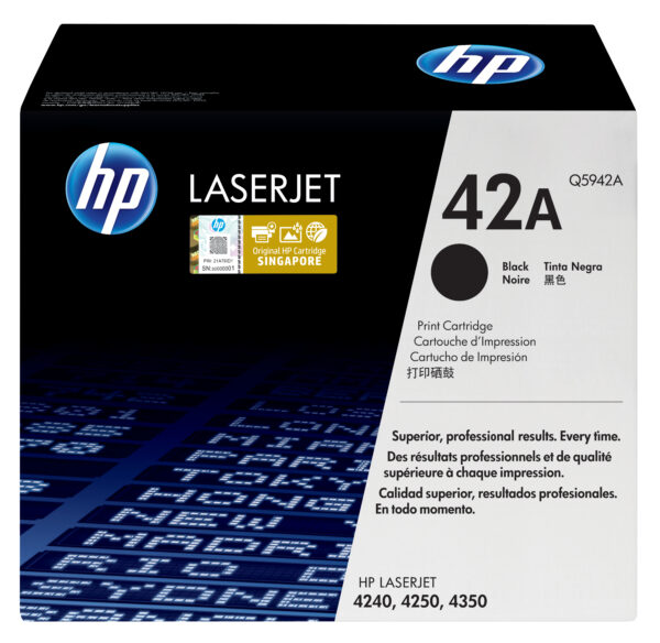 Tóner HP 42A - Tóner HP 42A Negro original Q5942A para LaserJet 4240/4250/4350