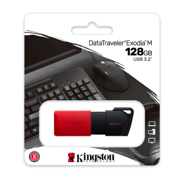 Memoria Flash USB Kingston DataTraveler Exodia M, 128GB, USB 3.2 Gen 1, Rojo DTXM/128GB Memoria Flash Kingston DataTraveler Exodia M - Memoria Flash USB Kingston DataTraveler Exodia M, 128GB, USB 3.2 Gen 1, Rojo DTXM/128GB