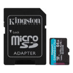 Memoria Flash Kingston Canvas go Plus - Memoria Flash microSD Kingston Canvas Go! Plus, 64GB, con adaptador SD SDCG4/64GB
