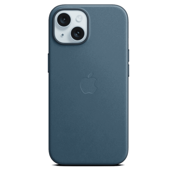 Apple Funda de FineWoven para el iPhone 15 con MagSafe - Azul pacífico Apple Funda de FineWoven para el iPhone 15 con MagSafe - Azul pacífico