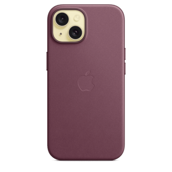 Apple Funda de FineWoven para el iPhone 15 con MagSafe - Rojo mora 2 Apple Funda de FineWoven para el iPhone 15 con MagSafe - Rojo mora – vista 3
