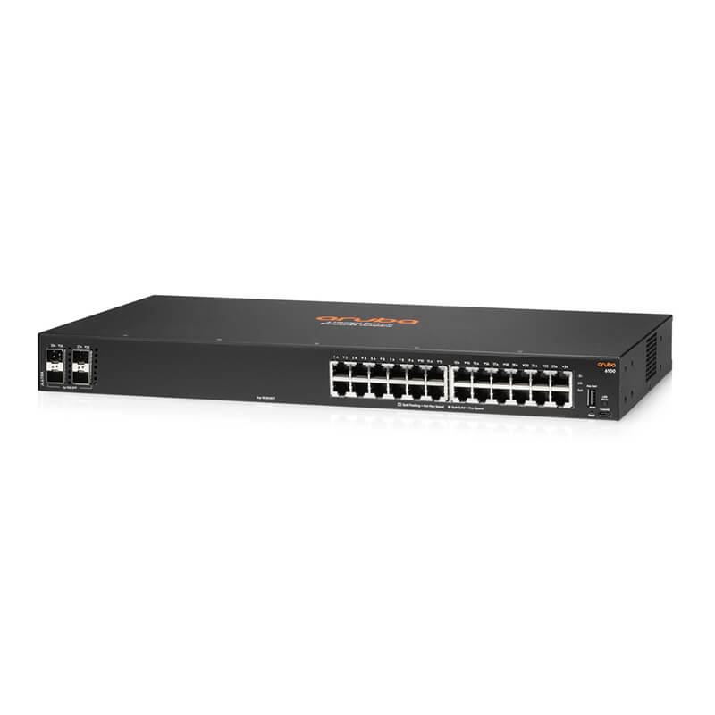 Switch Aruba CX 6100 24G 4SFP+ JL678A 24 puertos Gigabit, uplinks 4 x 10G SFP+
